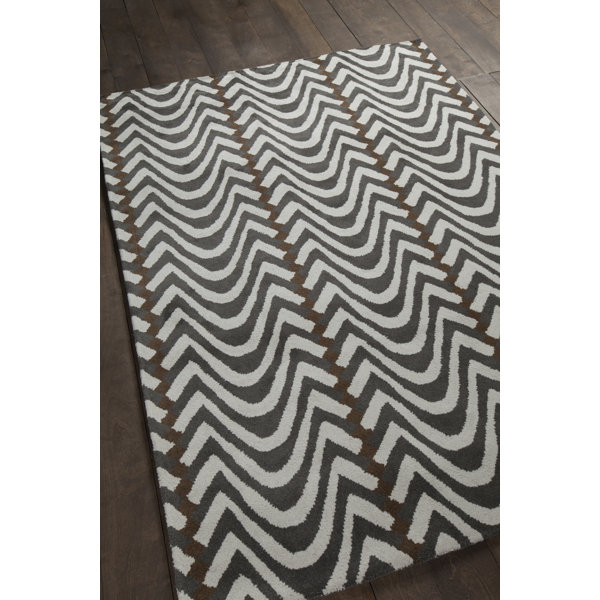 Chandra Davin Wool Gray/Brown/Ivory Rug Wayfair